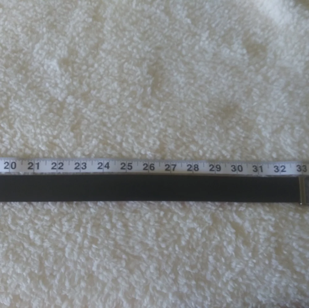 Tumi Reversible Red and Black Leather Belt with Silver Buckle